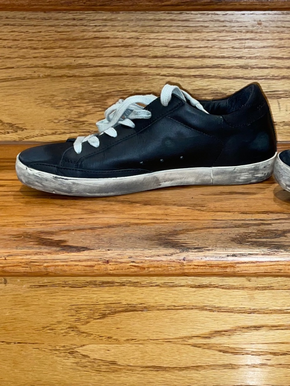 Golden Goose Black Leather Superstar Sneakers Sz 37 - EUC - Picture 9 of 9